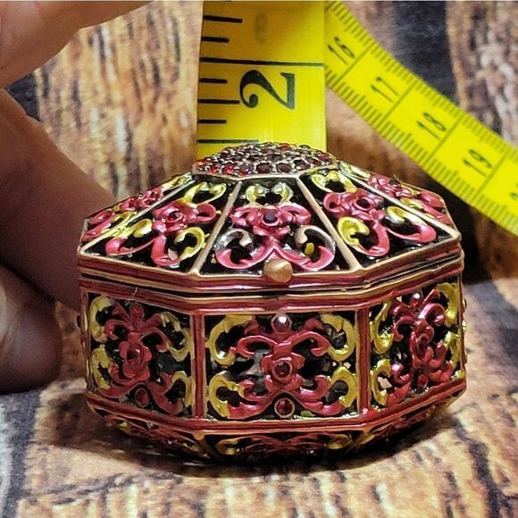 Hexagon Shaped Trinket Box with Gemstones - Picture 9 of 9